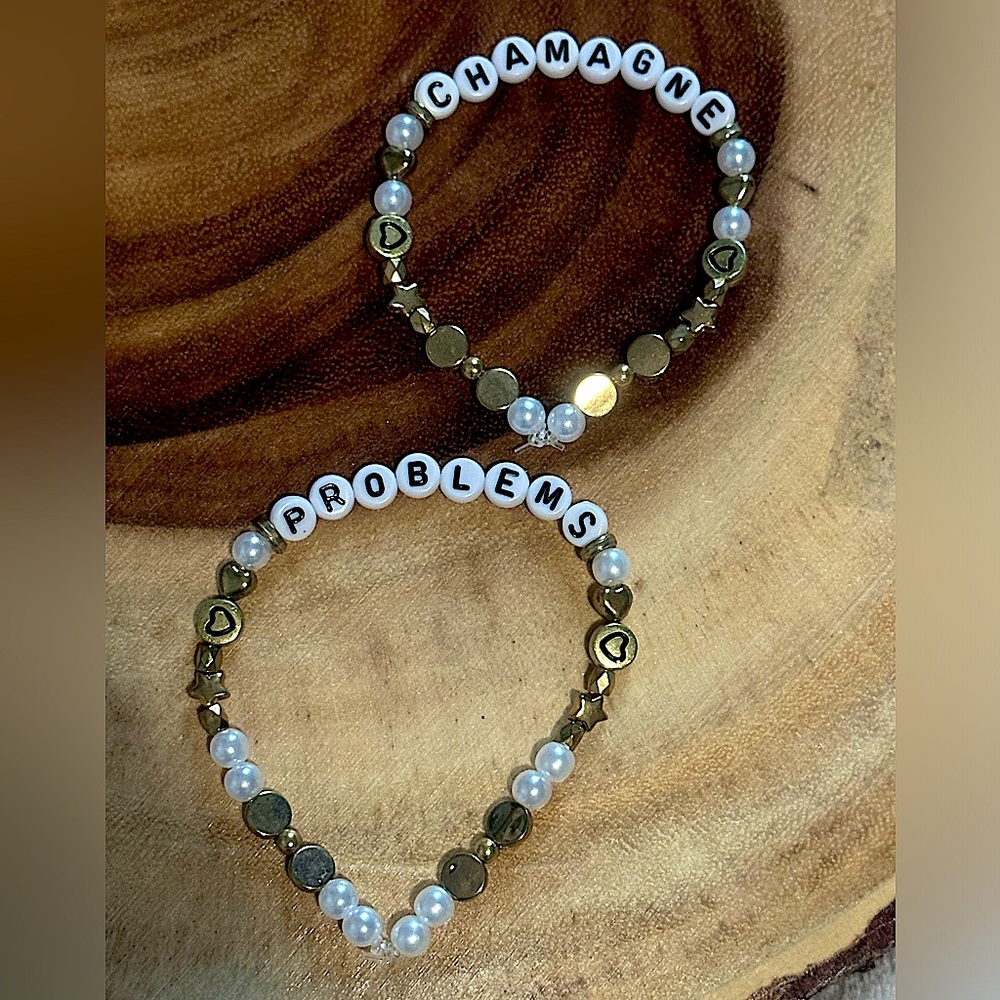 Taylor Swift Handmade Friendship Beaded Bracelet
“Champagne Problems”
